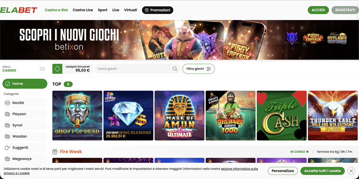 Elabet giochi e slot